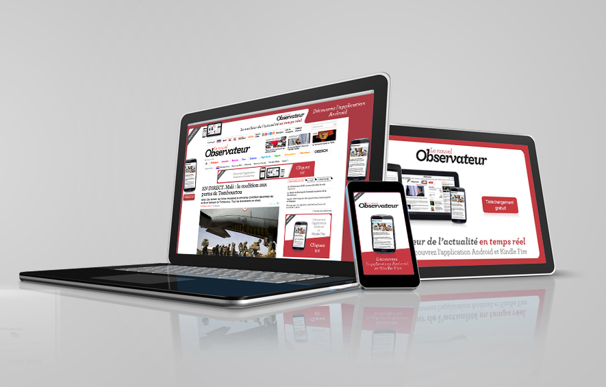 L'Obs - campagne publicitaire digitale Web - Mobile