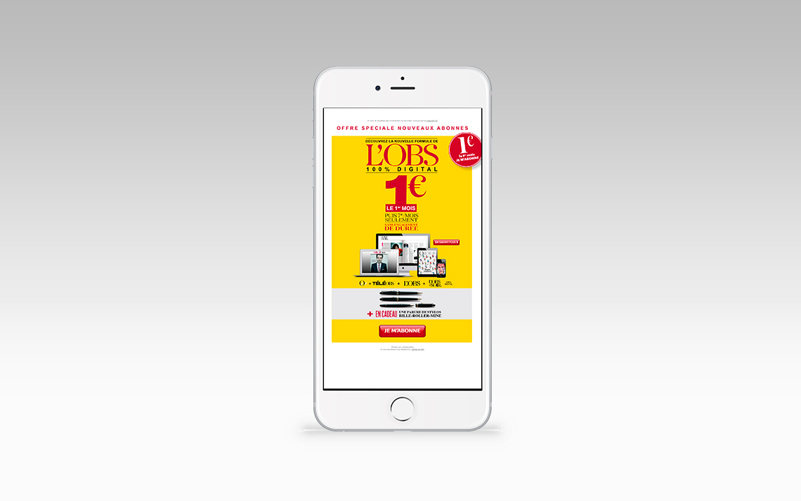 L'obs - campagne digitale - abonneent et réabonnement